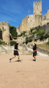 Kru Nuat and Steffi at Rotteln Castle - Tactical Thai Sword London