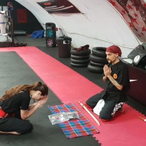 Steffi earns Nakdab level I at Tactical Thai Sword London with Kru Nuat