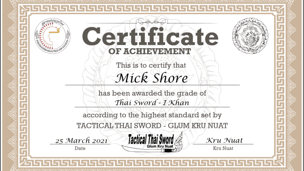 Mick Shore, Tactical Thai Sword London, Glum Kru Nuat