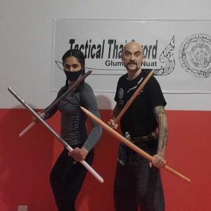 Marisa and Kru Nuat - Tactical Thai Sword London