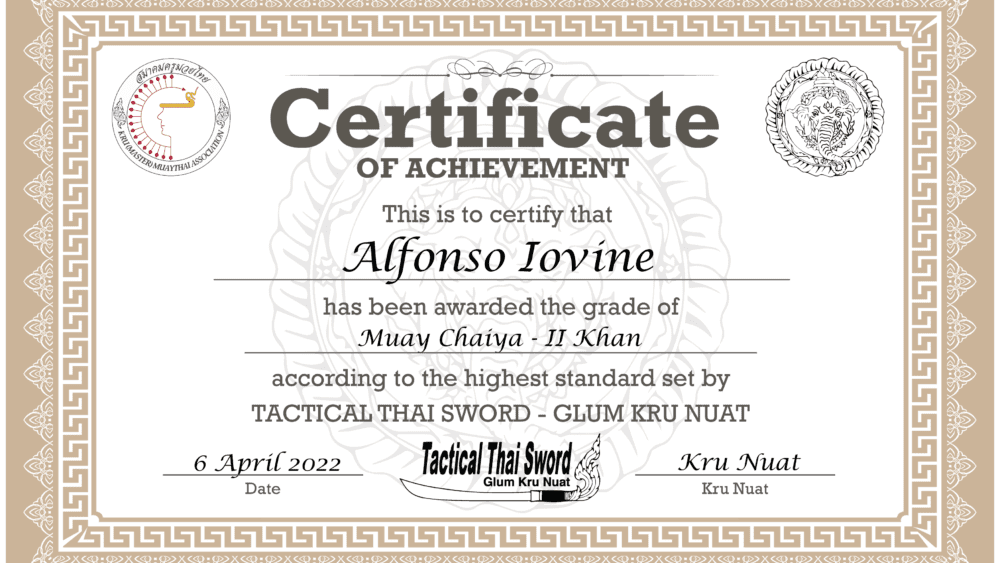 TTs GKN - Certificate muay chaiya